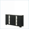 thumbnail image 1 of Dresser 6-Drawer Contemporary Black White Wooden with Metal Knobs | Black|Wood, 1 of 6