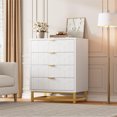 thumbnail image 1 of Dresser for Bedroom, 4 Drawer Dresser with Metal Legs, Modern Dressers Chest Organizer with Wide Storage, Chest of Drawers for Bedroom, Living Room, Entryway, 1 of 6