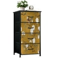 thumbnail image 1 of Dresser for Bedroom with 4 Storage Drawers Birds Branches White Flowers Golden Dressers Chest of Drawers Steel Framed Fabric Closet Organizers for Entryway, 1 of 7