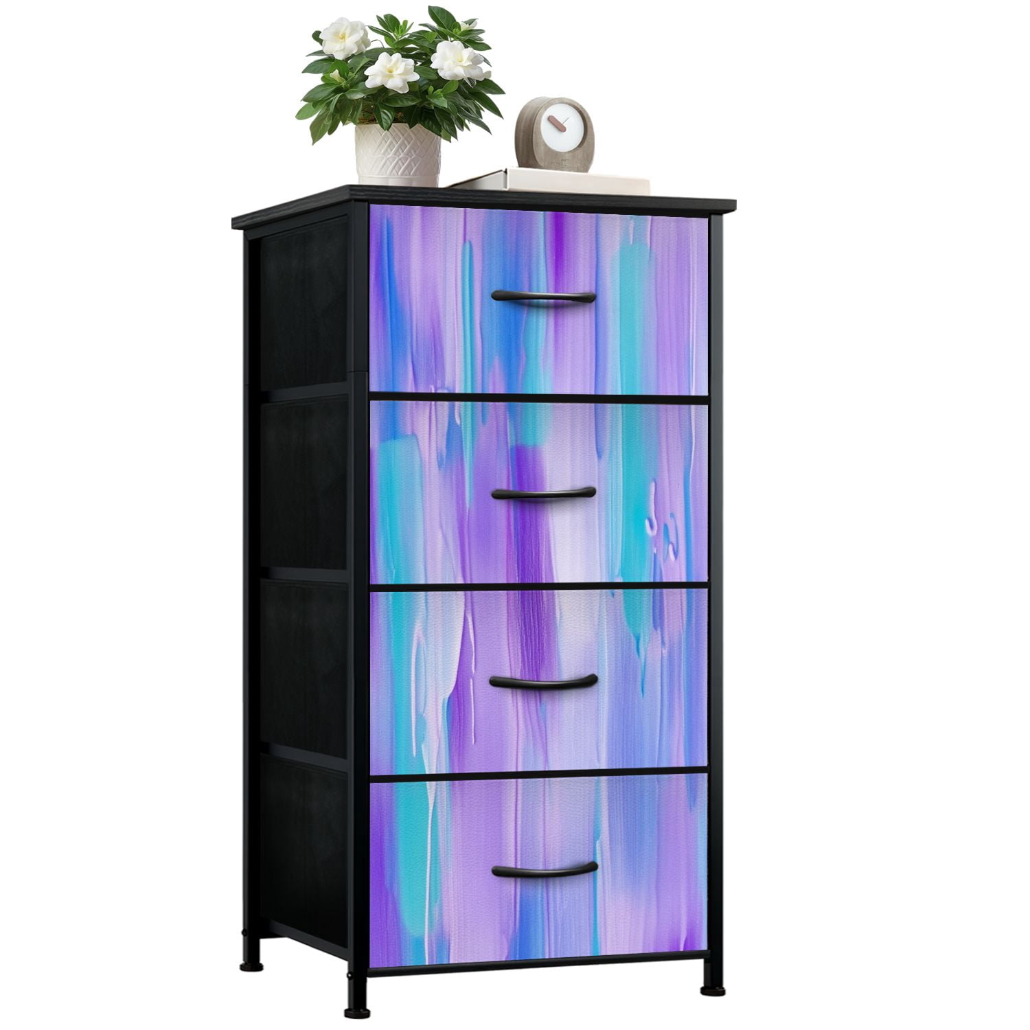 purple and green dresser Painted Dresser with Transfer