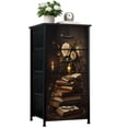 thumbnail image 1 of Dresser for Bedroom with 4 Storage Drawers Dark Academia Vintage Moody Witchy Spells Dark Academia Books Dressers Chest of Drawers Steel Framed Fabric Closet Organizers for Entryway, 1 of 7