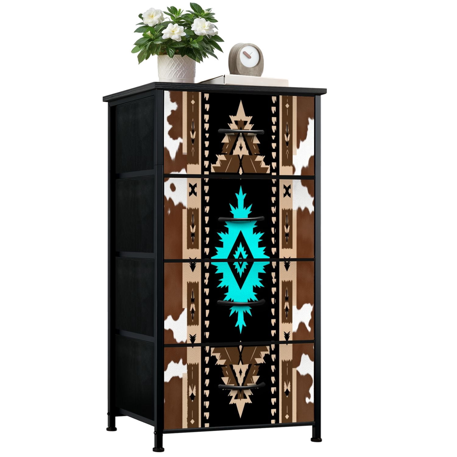 geometric design dresser Mid Century Modern Geometric Pastel Design 4-Drawer Dresser
