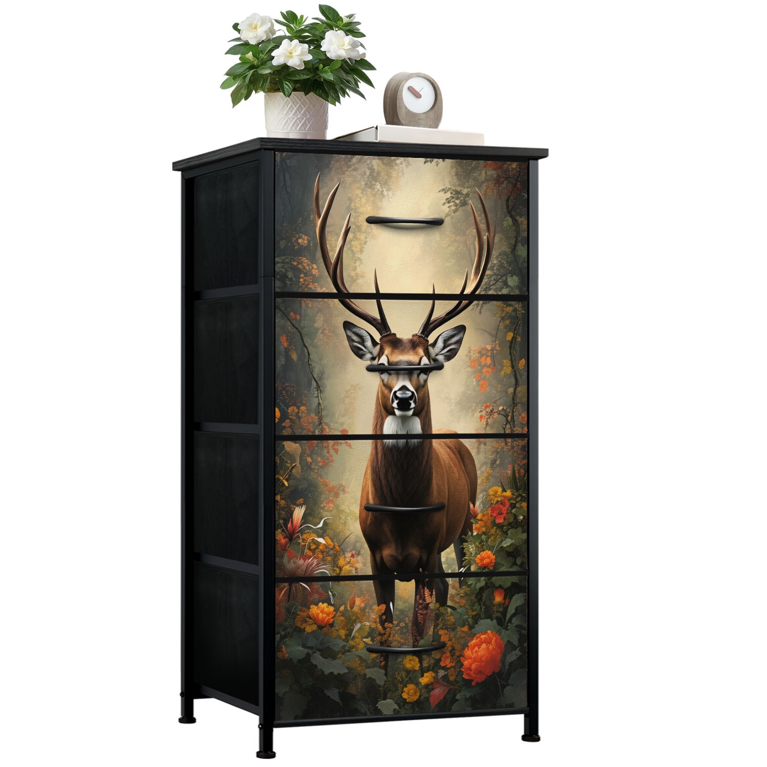Dresser for Bedroom with 4 Storage Drawers Vintage Animal Wild Animal ...
