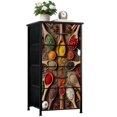 thumbnail image 1 of Dresser for Bedroom with 4 Storage Drawers Vintage Farmhouse Colorful Spices Seasoning Spoon Herbs Wooden Spoons Dressers Chest of Drawers Steel Framed Fabric Closet Organizers for Entryway, 1 of 7