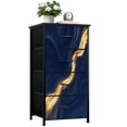 thumbnail image 1 of Dresser for Bedroom with 4 Storage Drawers luxury Blue marble gold abstract texture Indigo ocean blue Dressers Chest of Drawers Steel Framed Fabric Closet Organizers for Entryway, 1 of 7