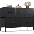 thumbnail image 1 of Dresser for Bedroom with 5 Drawers, Long Storage Tower Organizer Unit, Fabric Dresser, Storage Drawer Unit with Fabric Bins for Closet, Hallway，26.57"Hight, 1 of 15