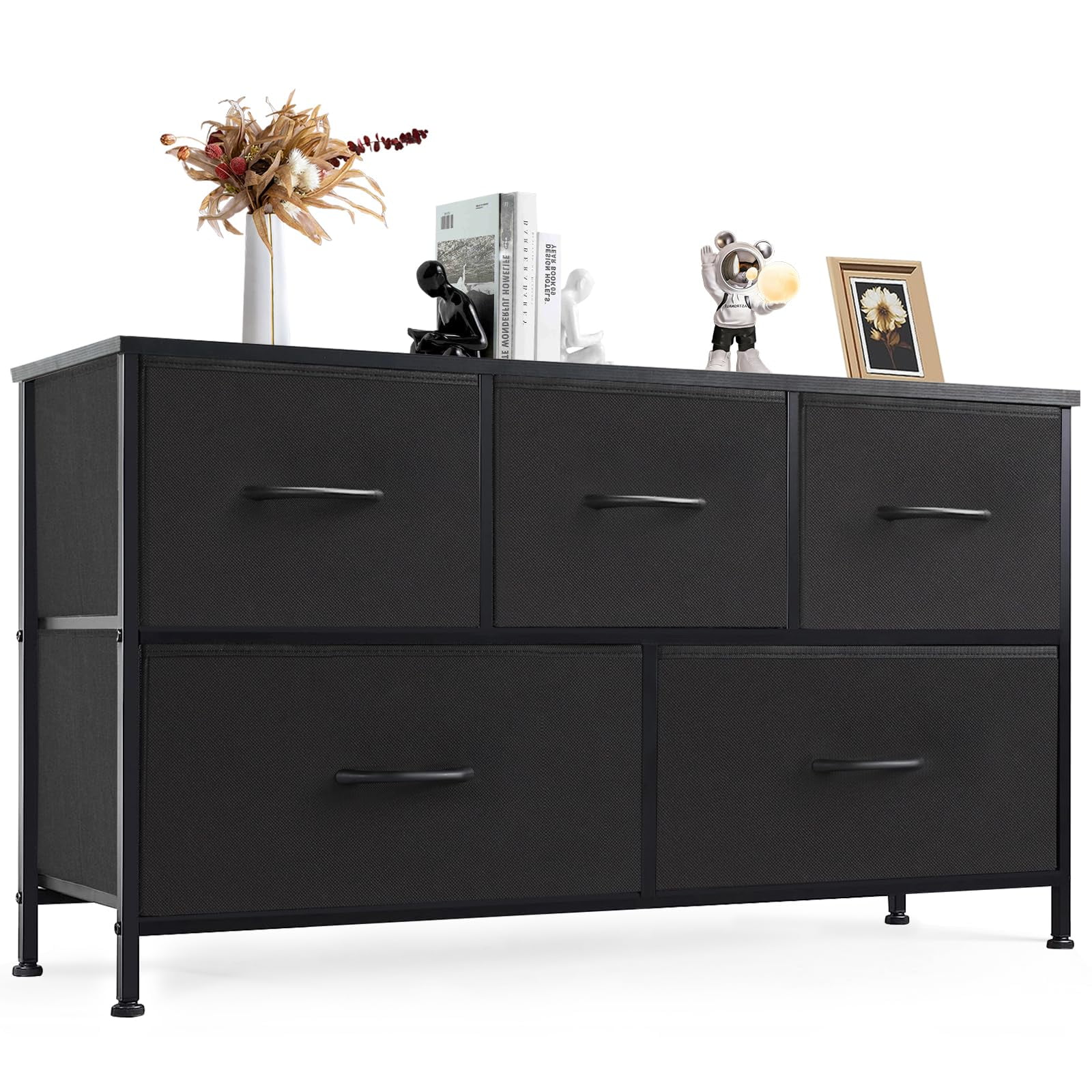 Dresser for Bedroom, 5 Storage Drawers, Wide Fabric Closet Chests ...