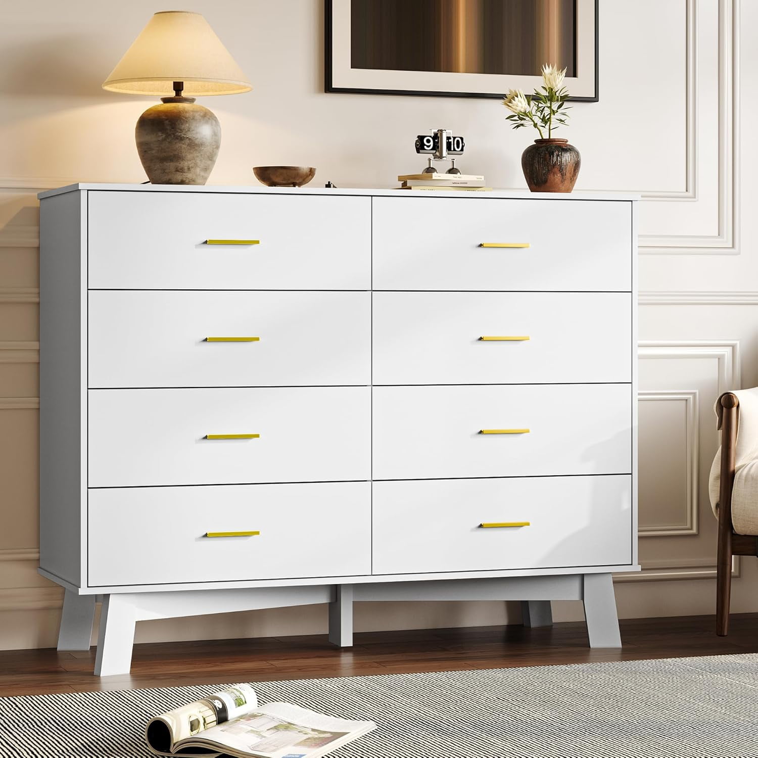 Dresser for Bedroom with 8-Drawer, 37" Tall Modern Chest of Drawers ...