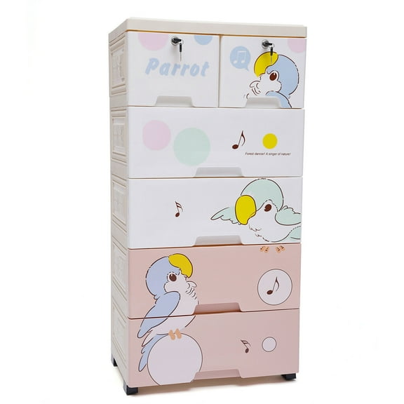Dresser For Bedroom, Multi-Color Dresser Chest with 6 Drawers Cabinet Bedroom Storage Organizer Dresser Chest of Drawers Dresser For Closet Plastic Stand Furniture for Living Rooms,Children's Rooms