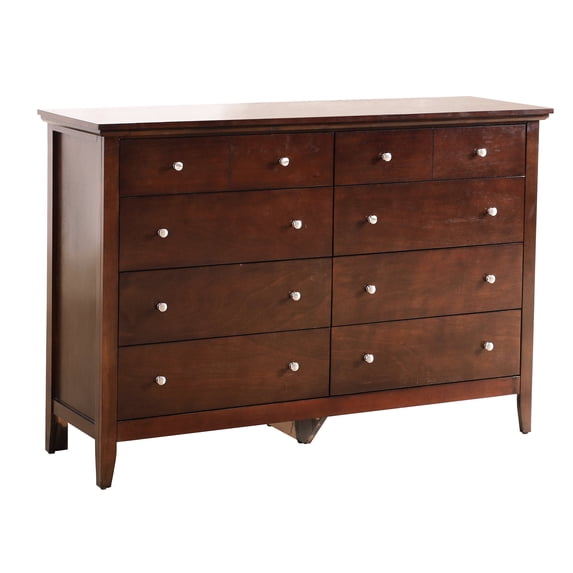 Dresser | Bedroom Storage Solution with Sturdy Drawers | Real Wood Veneers and Nickel Hardware | Solves the Problem of Frequent Drawer Repairs