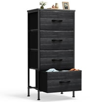 Dresser, Betcozy Storage Organizer with 4 Drawers for Bedroom, Nightstands with Sturdy Metal Frame, Wood Tabletop for LivingRoom, Entryway,Black