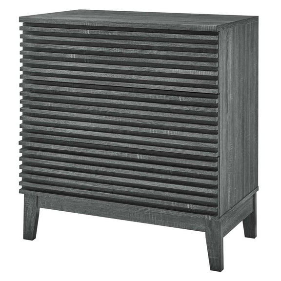 Dresser Drawer Chest, Dark Grey Gray, Wood, Mid Century Bedroom Living, Modern Contemporary HB35513