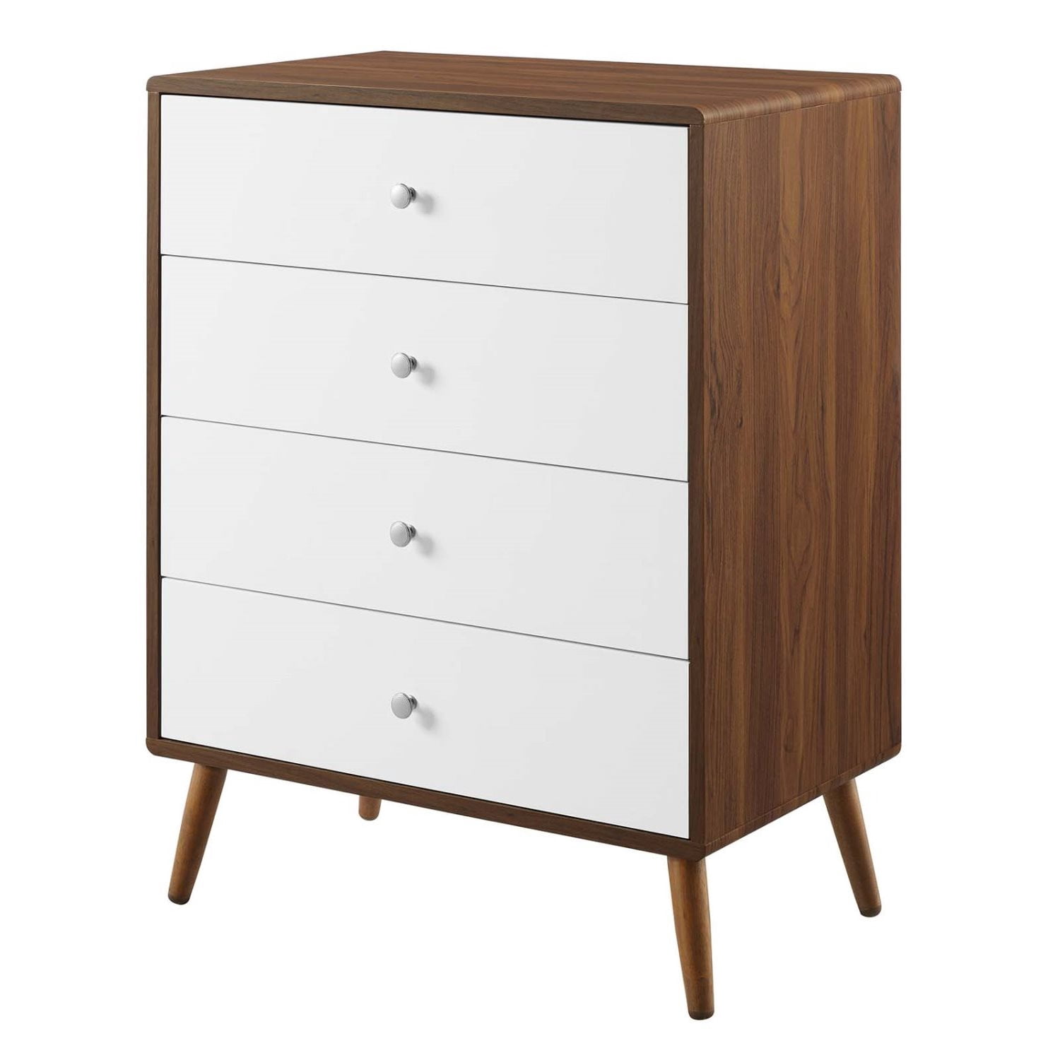 Dresser Drawer Chest, Walnut White, Wood, Mid Century Bedroom Living, Modern Contemporary HB35654