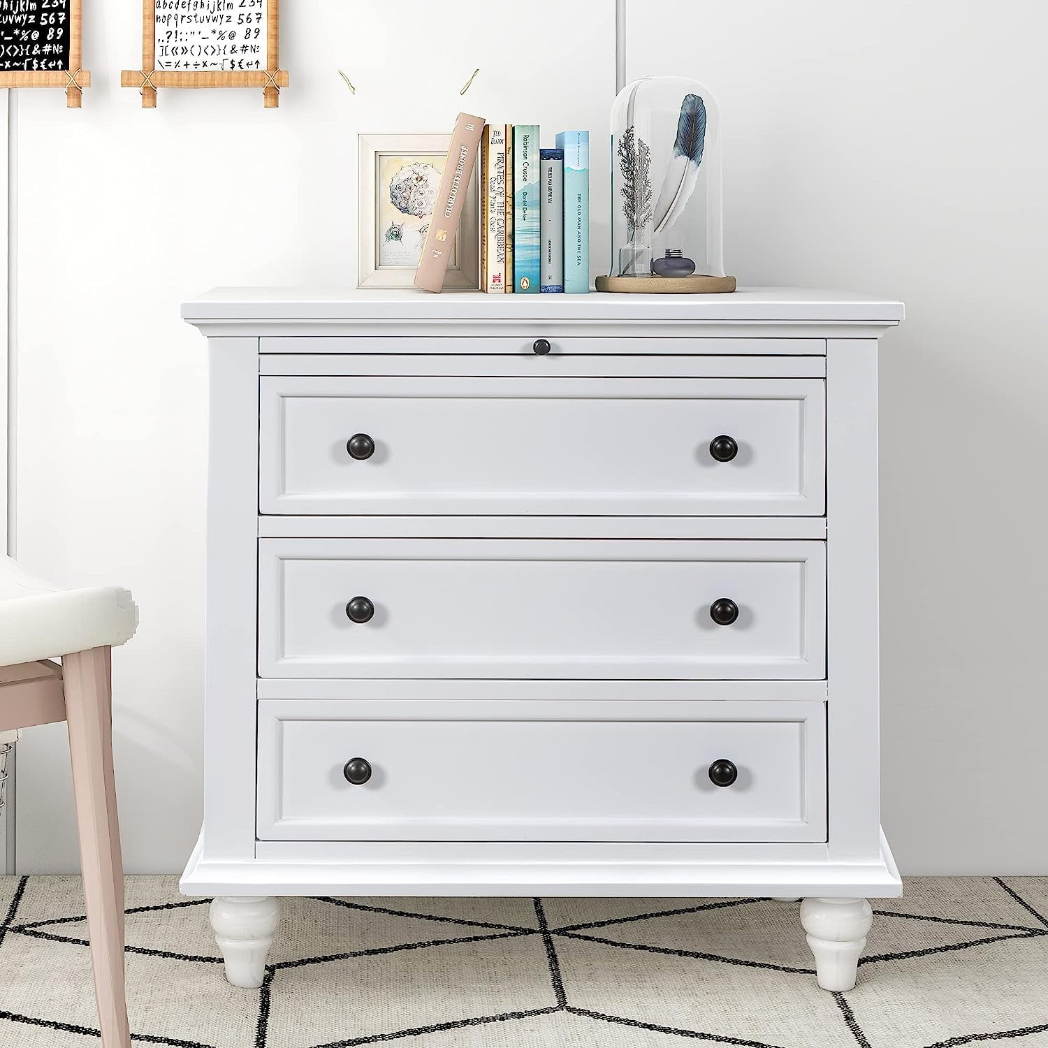 Dresser For Bedroom With 3 Drawer, Nightstand With Drawers, Small Chest