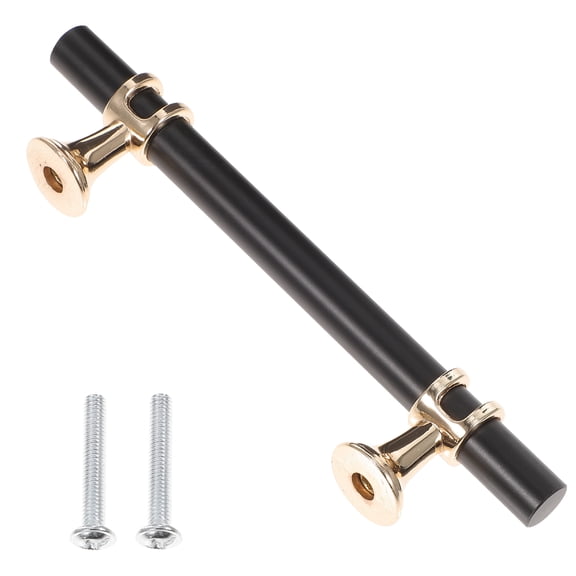 HEMOTON Black Aluminum Alloy Door Handle for Cabinet with Smooth Finish and Stylish Design 6 x 1.5 inches
