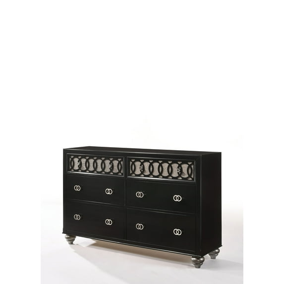 Dresser In Copper Shimmery And Black - Rubber Wood, Tropical Wood, Mdf, Chipboard, Plywood