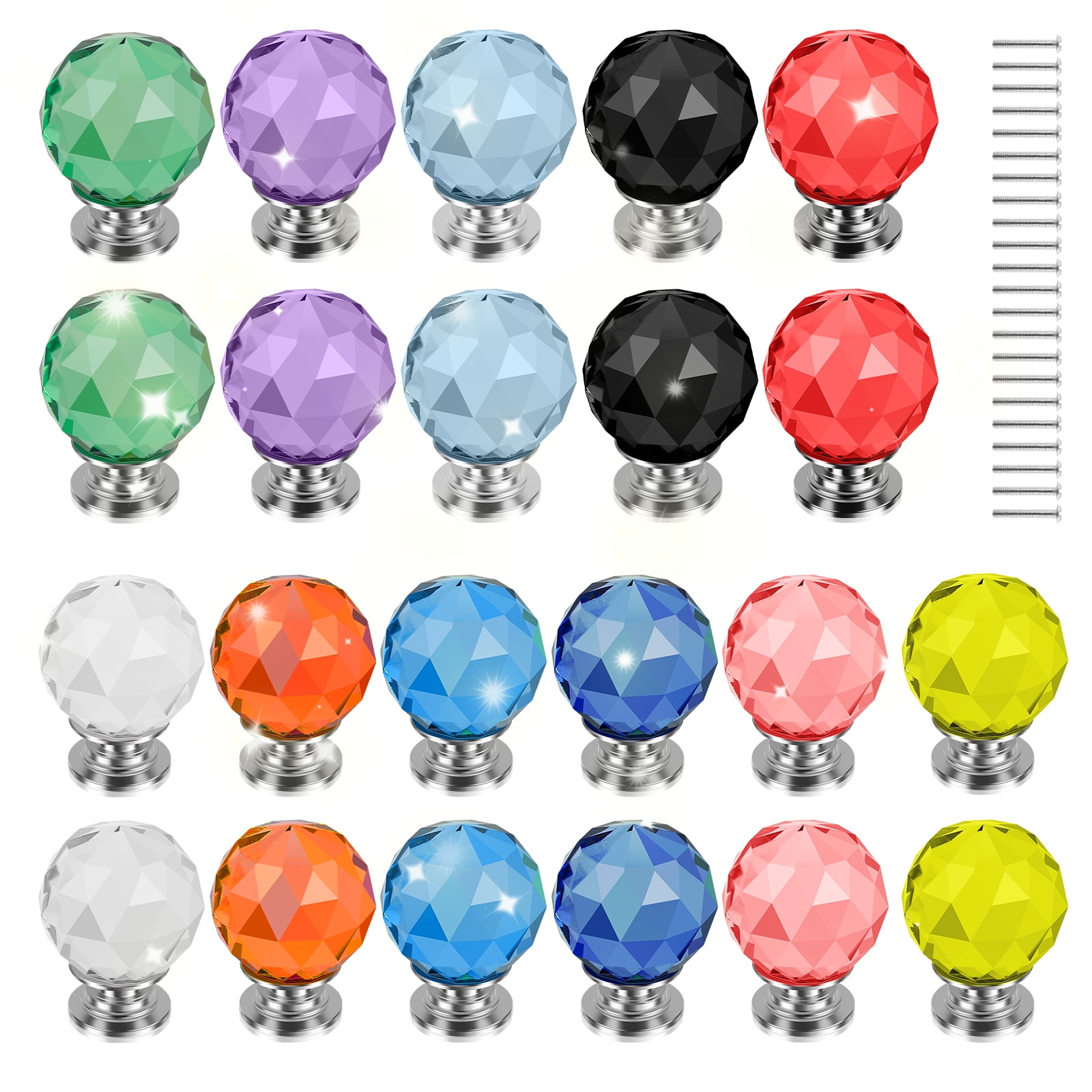 Dresser Knobs Drawer Knobs Solid Pretty Glass Drawer Pulls Cabinet Knobs Easy to Install Glass Drawer Pulls Cabinet Knobs Versatile Colorful Glass Knobs Pull for Home