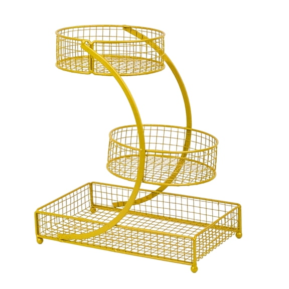 Dresser Shelf Organizer – 3-Tier Gold Cosmetic Storage Rack for Vanity & Bathroom, No Assembly Needed Makeup Organizer