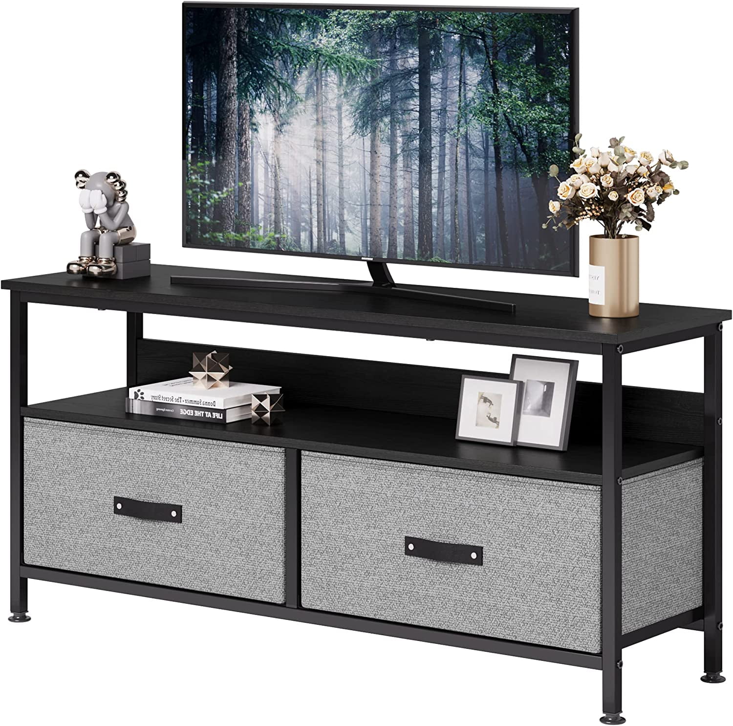 Dresser TV Stand, 50 Inch TV Stand for Bedroom Small TV Stand Dresser with Drawers and Shelves
