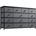 thumbnail image 1 of Dresser TV Stand for 55" TV with 13 Drawers, Wide Dresser for Bedroom, Large Dressers & Chest of Drawers for Bedroom Living Room Entryway, Sturdy Metal Frame, 39.4"Wx 31.5"H x 11.8"D,Dark Gray, 1 of 13