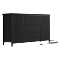 thumbnail image 1 of Dresser TV Stand  with Power Outlet,Chest of Drawers for Bedroom with 10 Large Drawers,Wide Dresser for Bedroom with Solid Frame and Wooden Top,For Bedroom,Wardrobe,Hallway, 1 of 7
