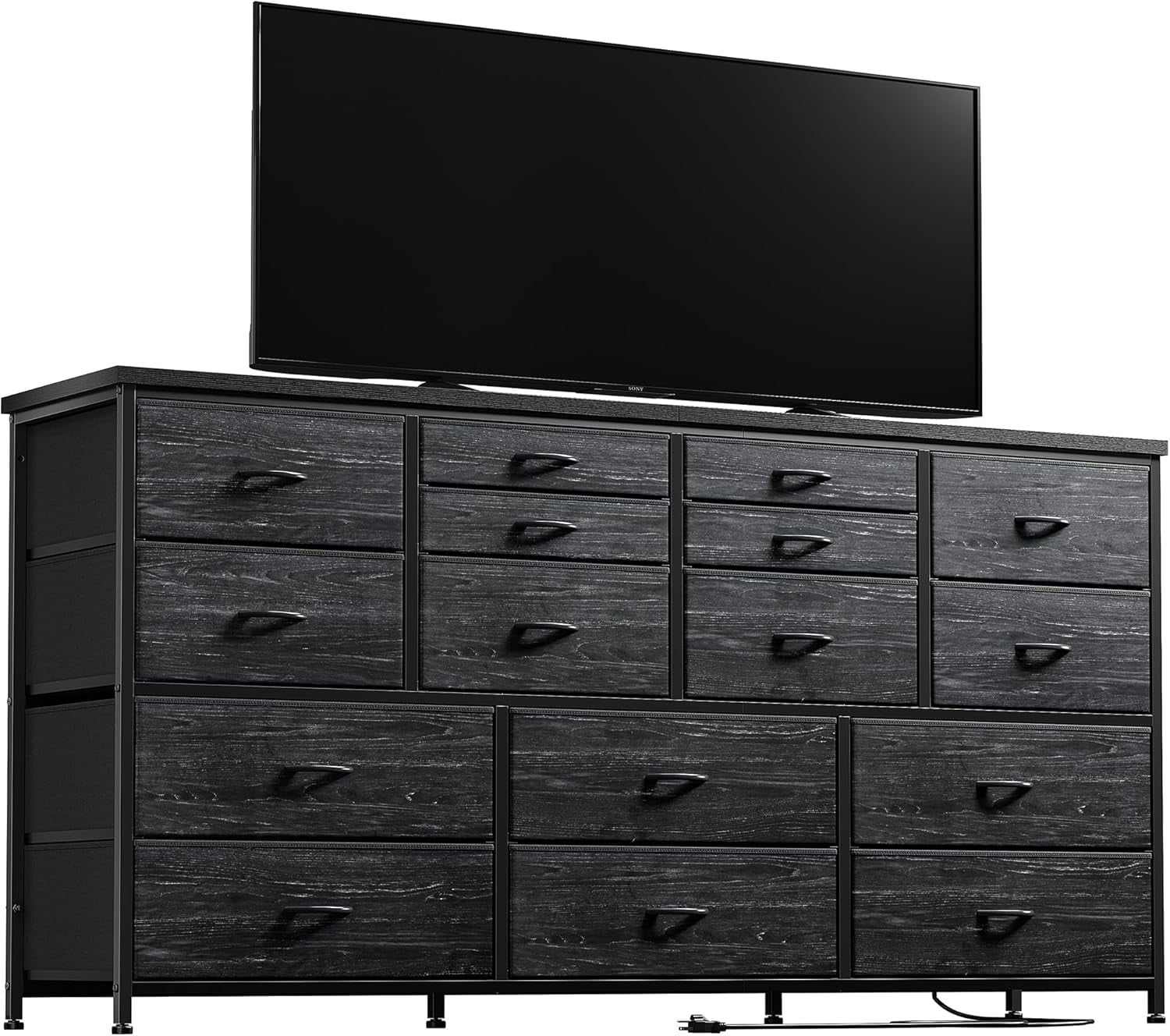 Dresser TV Stand with Power Outlets 60" TV Stand for Bedroom with 16 ...