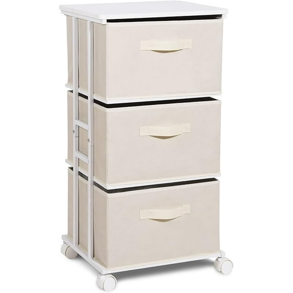 Dresser Tower with Drawers,Fabric Dresser Drawer Organizer Unit,Dresser Chest with Wood Top,Vertical Storage Dresser,Small Dresser for Bedroom,Office