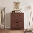 thumbnail image 1 of Dresser for Bedroom, 4-Drawer Chest of Drawers, Wooden Storage Dresser with Large Drawers for Living Room, Brown, 1 of 5