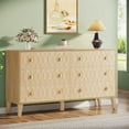 thumbnail image 1 of Dresser for Bedroom, 55-Inch Chest of Drawers, Wood 6 Drawers Double Dresser with Solid Wooden Legs, 1 of 7