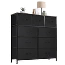 CONCETTA 9-Drawer Fabric Dresser Storage Chest for Bedroom, Closet, Storage Furniture for Adults, Black