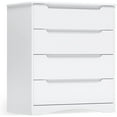 thumbnail image 1 of Dresser for Bedroom, Lofka 4 Drawer Dresser with Cutout Handles, Anti-Tip Safety, Large Storage Capacity, Modern Wood Chest of Drawers, White, 1 of 15