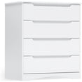 thumbnail image 1 of Dresser for Bedroom, Lofka 4 Drawer Dresser with Cutout Handles, Anti-Tip Safety, Large Storage Capacity, Modern Wood Chest of Drawers, White, 1 of 15