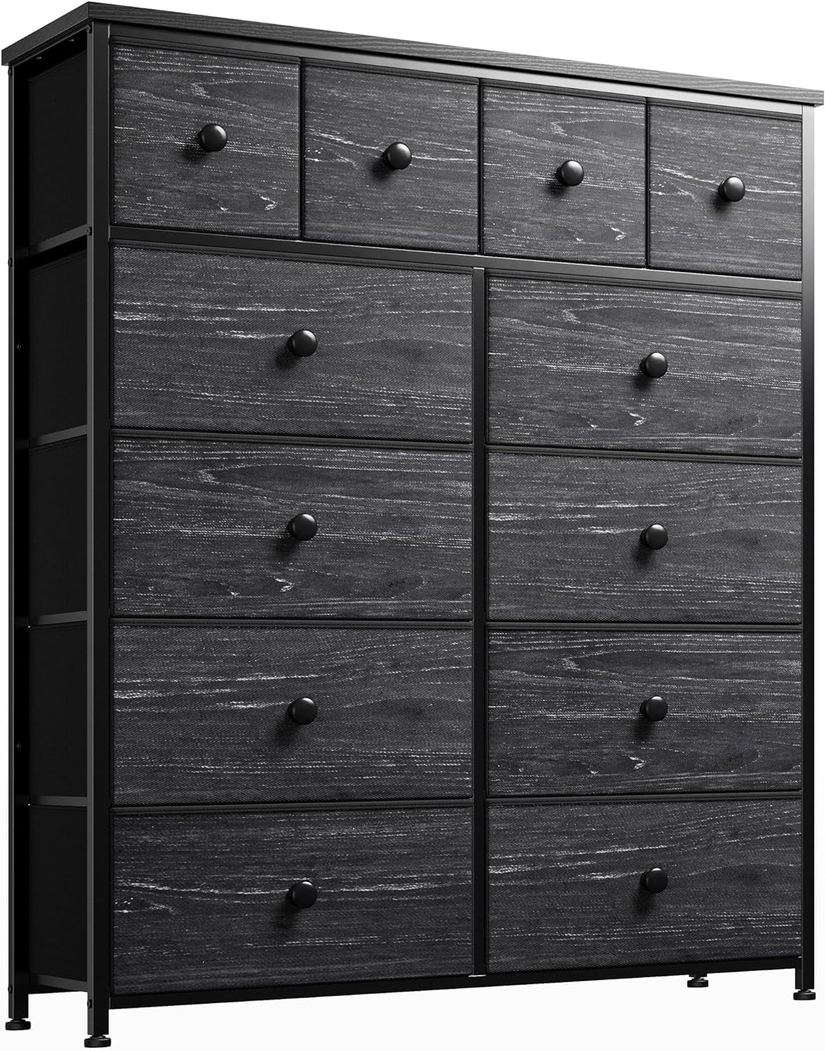 Black Vertical Dresser with Extra Deep Drawers and Levelers