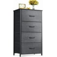 thumbnail image 1 of Dresser for Bedroom with 4 Storage Drawers, Small Dresser Chest of Fabric Drawers with Sturdy Steel Frame, Wood Top, Dark Grey, 1 of 13
