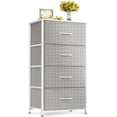 thumbnail image 1 of Dresser for Bedroom with 4 Storage Drawers, Small Dresser Chest of Fabric Drawers with Sturdy Steel Frame, Wood Top, Light Grey, 1 of 13