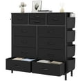thumbnail image 1 of LainTene Fabric Dresser with 12 Drawers Dresser for Bedroom Chests of Drawers Storage Tower for Living Room, Black PU, 1 of 10