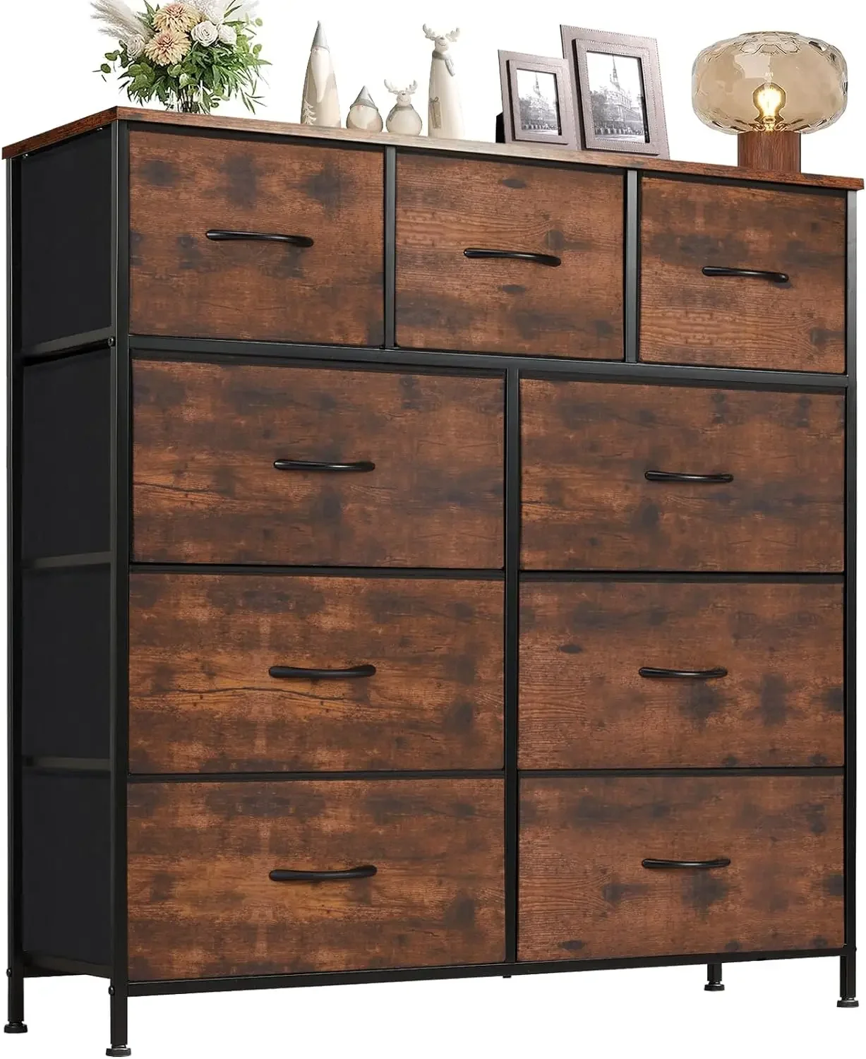 Dresser with 9 Drawers, Storage Unit Organizer Chest for Clothes, Tall ...