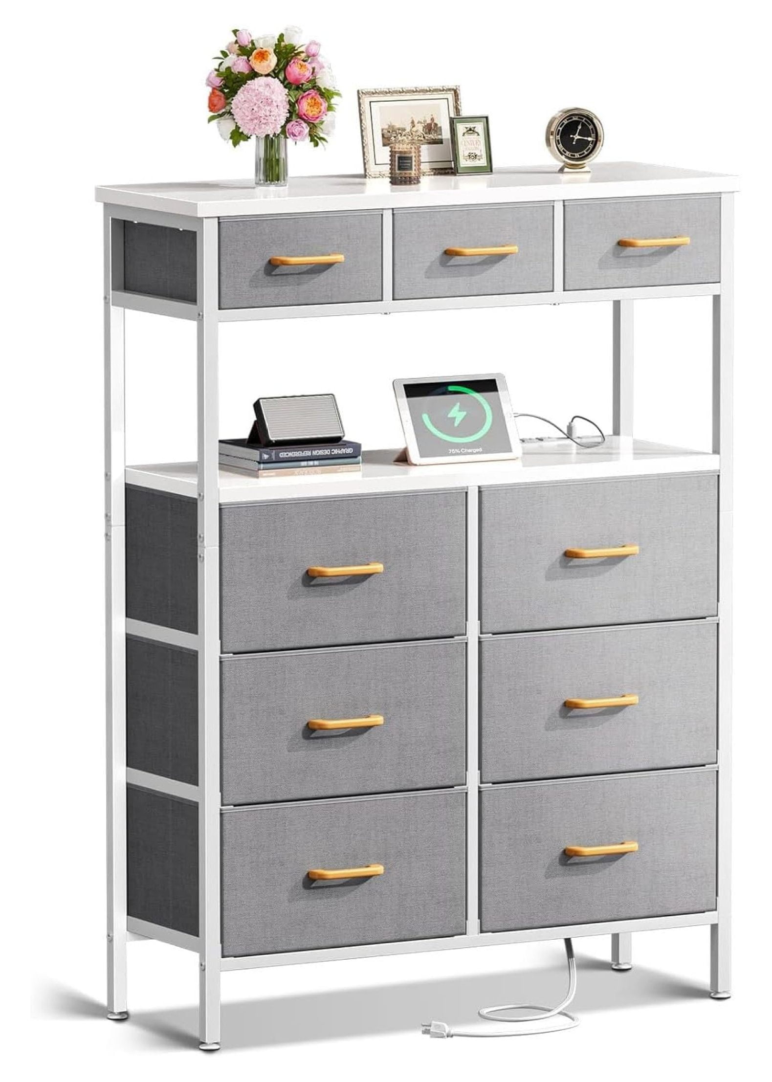 Light Grey Tall Dresser
