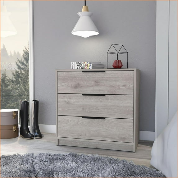 Dressers 3-Drawer with Superior Top | Light Gray | Particle Board