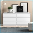 thumbnail image 1 of Dressers, 6 Drawer Modern Freestanding Double Dresser | White | Particle Board, 1 of 18