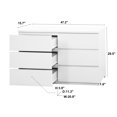 thumbnail image 1 of Dressers 6 Drawer Storage Cabinet ,Dresser, Wood Storage Tower Clothes Organizer with Wavy drawer panel, Wide Chest of 6 Drawers, Large Storage Space for Bedroom, Hallway, Entryway Living Room White,, 1 of 12