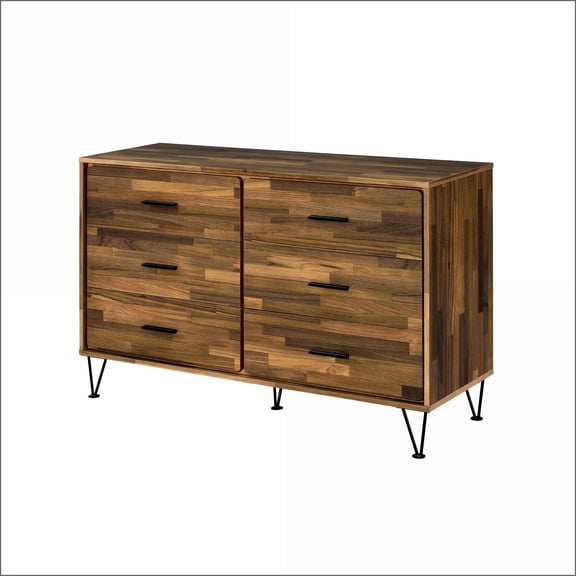 Dressers, 6-Drawer Timeless Walnut Finish with English Dovetail Drawers | Particle Board Veneer | Walnut