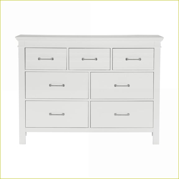 Dressers 7-Drawer White Transitional Wooden Bedroom Furniture | White | Wood