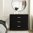 thumbnail image 1 of Dressers for Bedroom, Heavy Duty 3-Drawer Wood Chest of Drawers, Modern Storage Bedroom Chest for Kids Room, Black Vertical Storage Cabinet for Bathroom, Closet, Entryway, Hallway, Nursery, L2025, 1 of 8