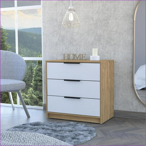 Dressers, Classic 3-Drawer Bedroom Dresser | 27” H x 27.5” W | Particle Board | Multicolor