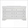 thumbnail image 1 of Dressers | Contemporary White Shaker Dresser with Crystal Hardware & Textured Drawers | Solid Wood+MDF | White, 1 of 5