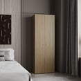 thumbnail image 1 of Dressers Home 2 Door Closet System, Four Fixed Shelves, Compact Wardrobe for Bedroom Organization, Laundry Room Organization, Utility Room Organization, Freestanding Storage Furniture, Natural Oak,Ch, 1 of 8