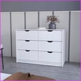 thumbnail image 1 of Dressers, Modern 4-Drawer White Dresser with Cabinets | White | Wood, 1 of 6