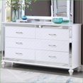 thumbnail image 1 of Dressers Modern Silver Champagne Wood Dresser with Storage | 38"H x 62"W x 17"D | Silver+White, 1 of 10