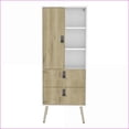 thumbnail image 1 of Dressers, Modern Tall Storage Dresser | White/Macadamia | Engineered Wood | Multicolor, 1 of 7